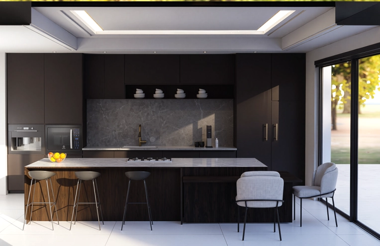 Minimalist, Contemporary, Kitchen, Remote Coaching, Creation of exclusive furniture, 3D ambiance, Plan, Renovation
