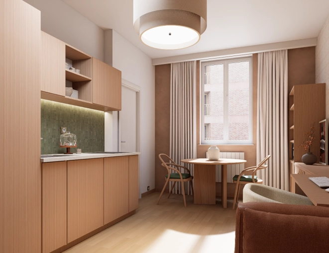Bohemian, Minimalist, Contemporary, Scandinavian, Flats / Apartments, Nature, Creation of exclusive furniture, 3D ambiance