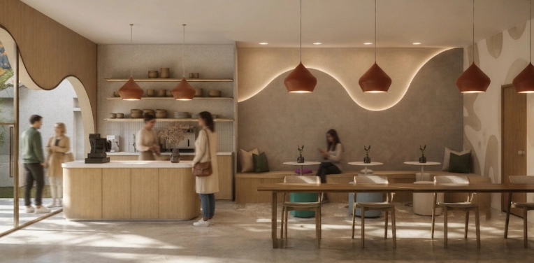 Japanese, Scandinavian, Retail / store, Wabi-sabi, 3D ambiance, Plan