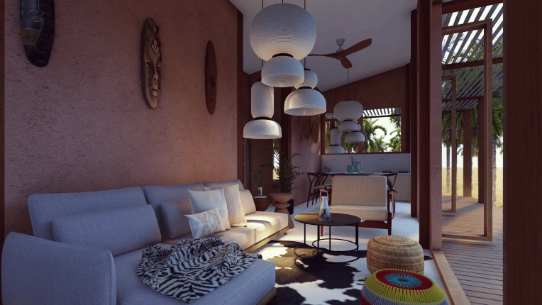 Home, Minimalist, Japanese, Nature, Wabi-sabi, 3D ambiance, Plan