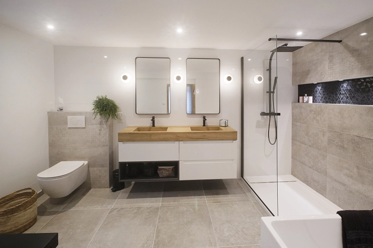 Industrial, Minimalist, Contemporary, Scandinavian, Bathroom, Full Project, Plan, Renovation