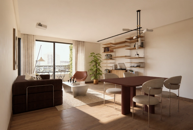 Contemporary, Chic, Living room