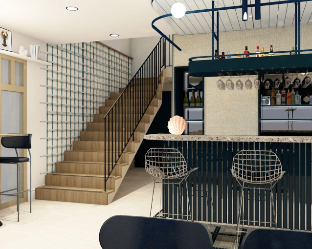 Restaurant, Chic, 3D ambiance, Renovation