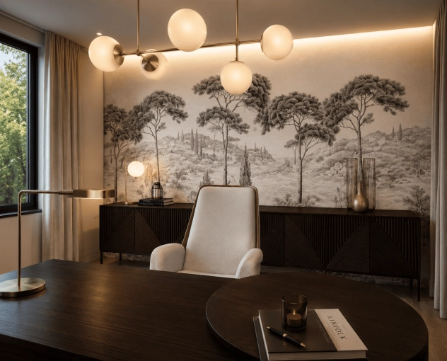 Chic, Office, Full Project, 3D ambiance, Plan