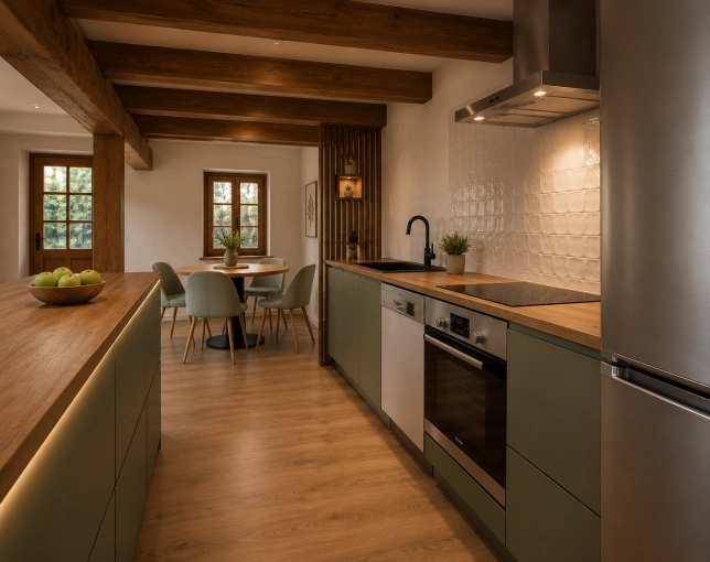 Kitchen, 3D ambiance, Plan, Renovation
