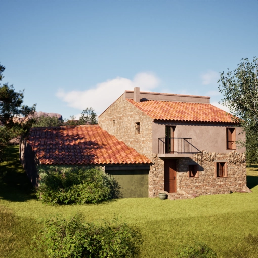 Home, Rustic, Nature, 3D ambiance, Plan