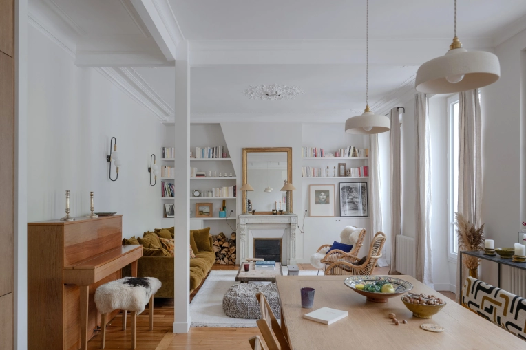 Bohemian, Vintage, Living room, Full Project