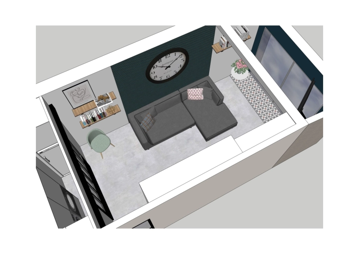 Industrial, Bohemian, Scandinavian, Tiny house, Consultation Visit, 3D ambiance, Plan