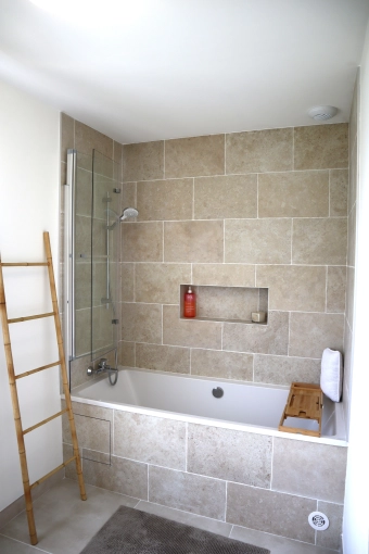 Minimaliste, Salle de bain, Nature, Projet complet, Coach shopping, Liste shopping, 3D d'ambiance, Plan