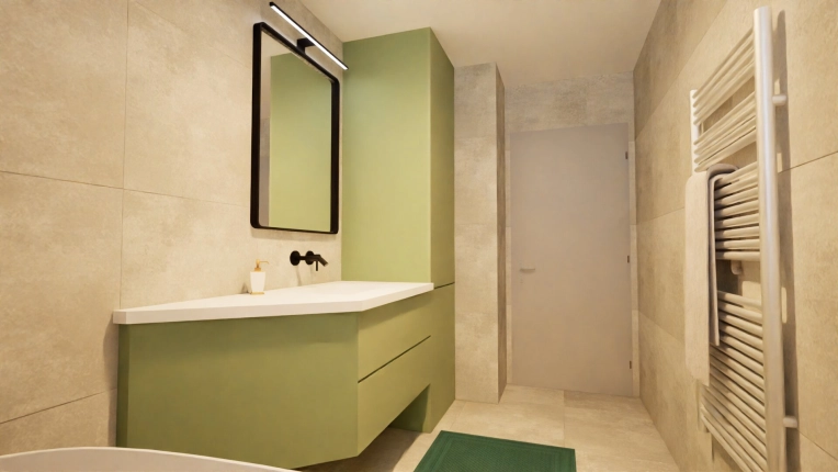 Bathroom, Nature, 3D ambiance, Plan
