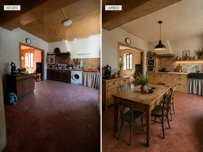 Kitchen, Nature, 3D ambiance, Renovation