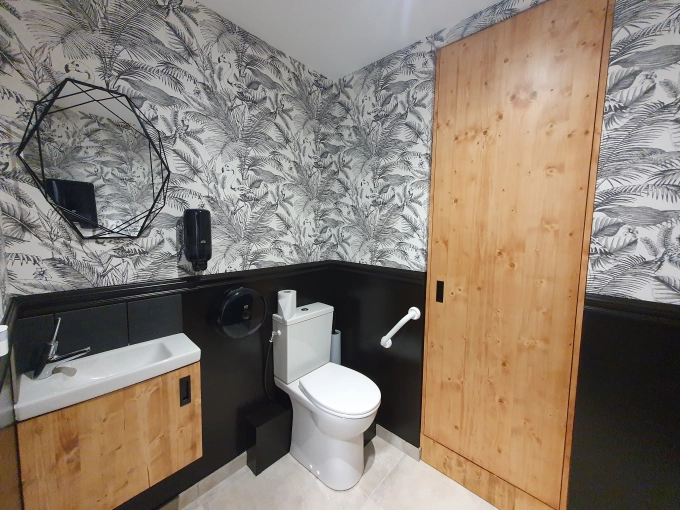 Contemporary, Vintage, Bathroom, Chic, Full Project, 3D ambiance, Plan, Renovation