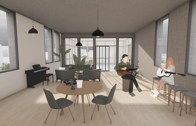Hotel, Minimalist, Contemporary, Scandinavian, Retail / store, Commercial Buildings, Buildings Open to the Public, Chic, Living room, Office, Dining room, Full Project, Home Staging, Remote Coaching, Coach shopping, Creation of exclusive furniture, Shopping list, 3D ambiance, Plan, Renovation