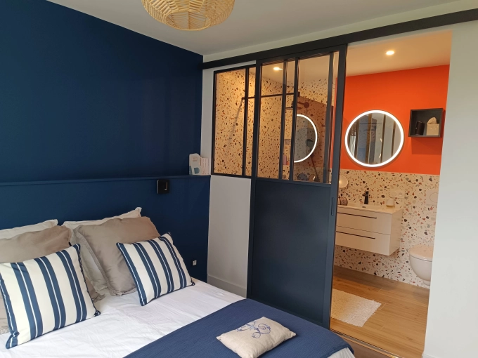 Industriel, Maison individuelle, Contemporain, Chambre, Chic