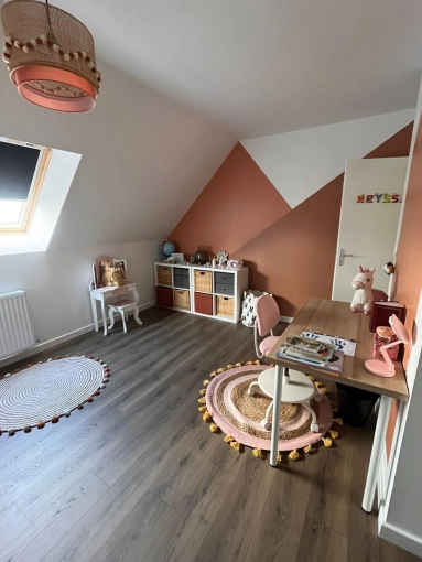 Maison individuelle, Bohème, Scandinave, Chambre, Nature
