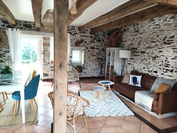 Maison individuelle, Rustique, Bohème, Scandinave, Salon / séjour