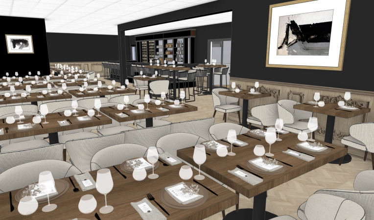 Industrial, Restaurant, Vintage, Chic, Full Project, 3D ambiance, Plan, Renovation