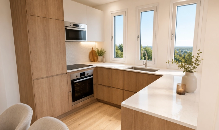 Kitchen, Chic, Full Project, 3D ambiance, Plan, Renovation