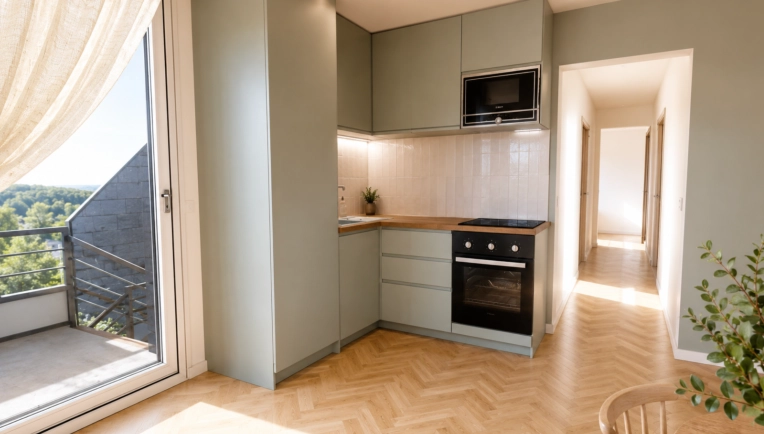 Scandinavian, Kitchen, Chic, Nature, Full Project, 3D ambiance, Plan, Renovation