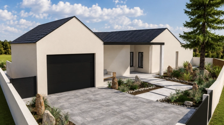 Contemporary, Outdoor/Garden, Chic, 3D ambiance, Plan, Renovation