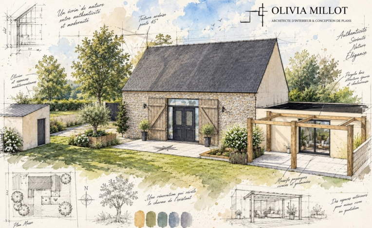Home, Rustic, Vintage, Chic, Full Project, 3D ambiance, Plan, Renovation