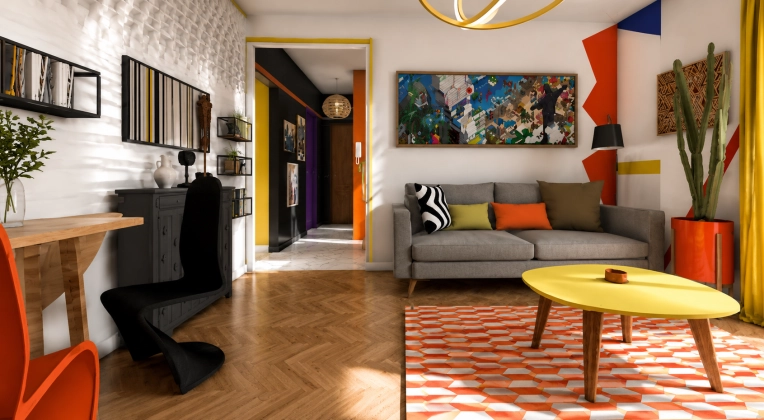 Flats / Apartments, Vintage, Full Project, Shopping list, 3D ambiance, Renovation