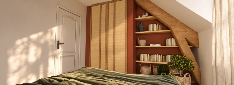 Bohemian, Dressing, 3D ambiance, Plan, Renovation