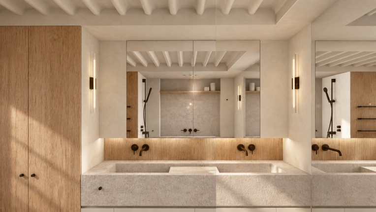 Minimalist, Contemporary, Bathroom, Chic, Nature, Consultation Visit, Creation of exclusive furniture, Plan, Layout