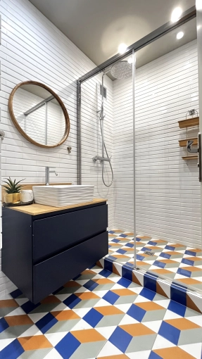 Contemporary, Bathroom, Full Project, 3D ambiance