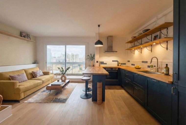 Contemporary, Kitchen, Remote Coaching, Creation of exclusive furniture, Shopping list, 3D ambiance, Layout