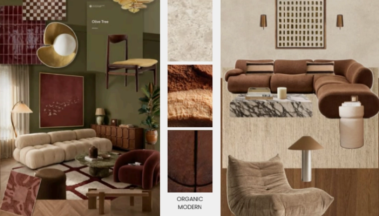 Contemporary, Chic, Living room, 3D ambiance, Textile designer