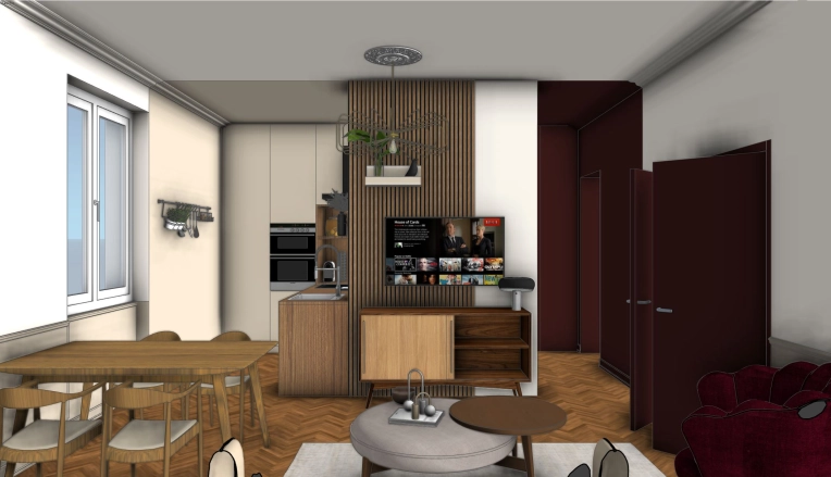Flats / Apartments, 3D ambiance, Plan, Layout