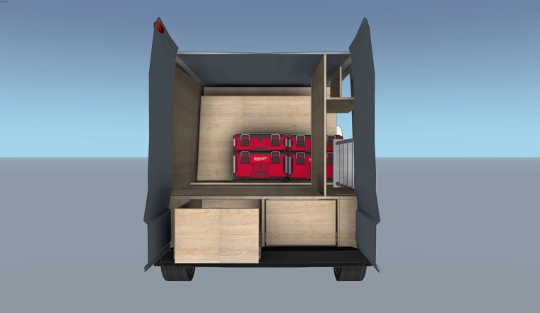 Tiny house, 3D ambiance, Plan, Layout