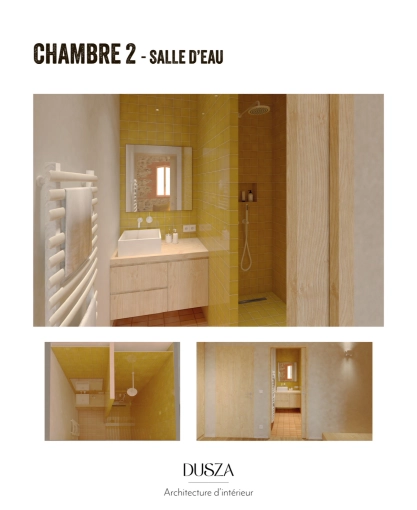 Minimaliste, Salle de bain, Projet complet, Création de meubles, 3D d'ambiance, Plan, Rénovation