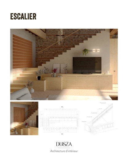 Maison individuelle, Minimaliste, Projet complet, Création de meubles, 3D d'ambiance, Plan, Rénovation