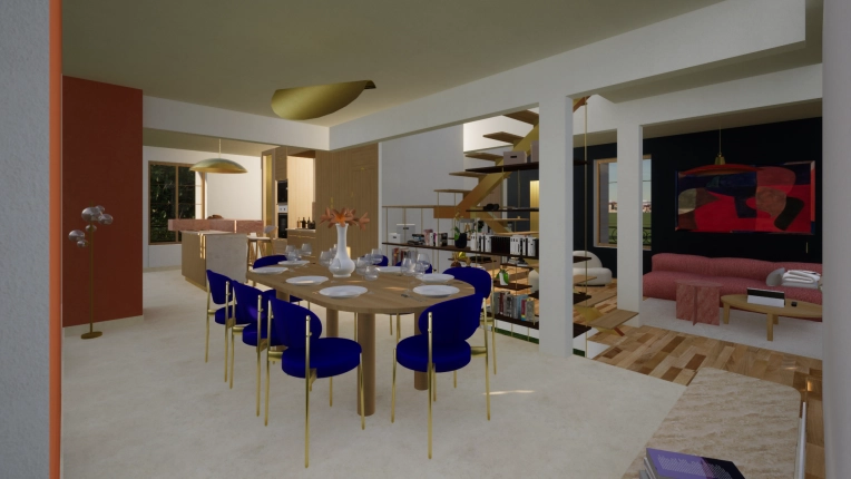 Salle à manger, Projet complet, 3D d'ambiance, Plan, Rénovation