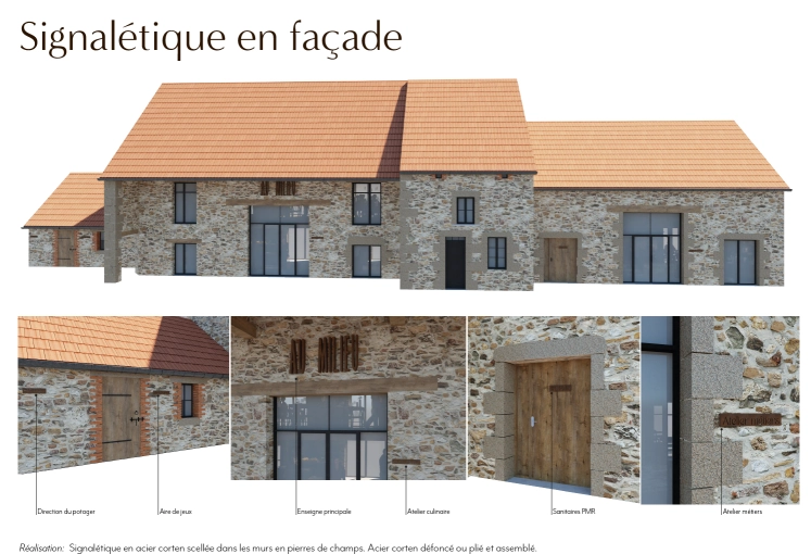 Bâtiment accueillant du public, Projet complet, 3D d'ambiance, Plan