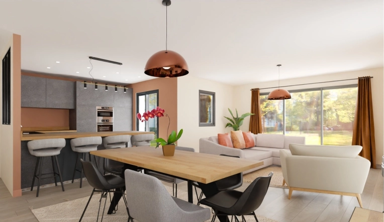 Home, Contemporary, Scandinavian, Remote Coaching, 3D ambiance, Plan