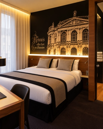 Hotel, Chic, Consultation Visit, Full Project, Creation of exclusive furniture, Shopping list, 3D ambiance, Plan, Renovation