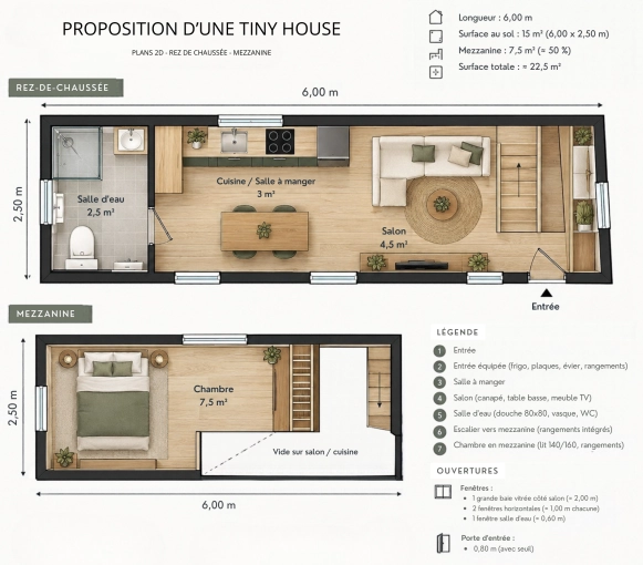 Scandinavian, Nature, Tiny house, Plan