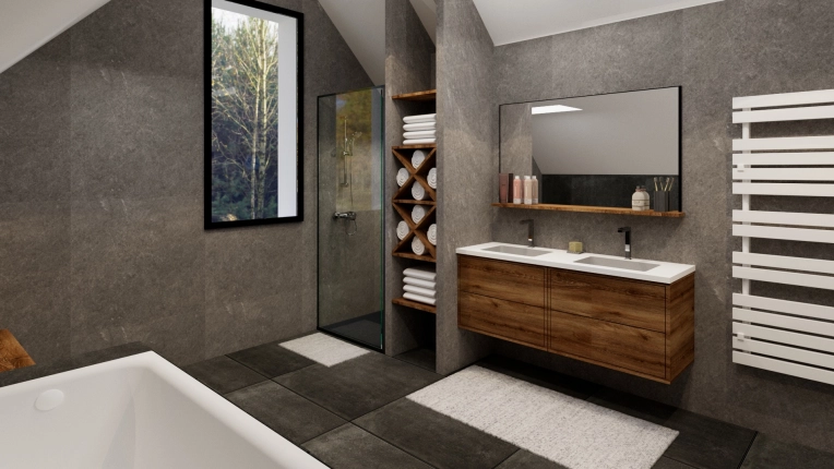 Minimalist, Bathroom, 3D ambiance