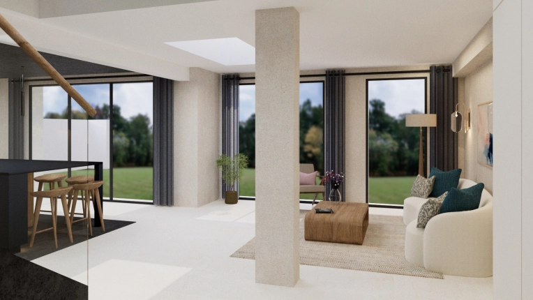 Scandinavian, Living room, 3D ambiance