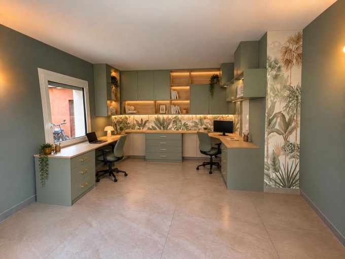 Nature, Office, Full Project, Creation of exclusive furniture, 3D ambiance