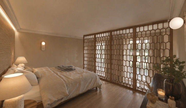 Room, Chic, 3D ambiance, Plan, Layout