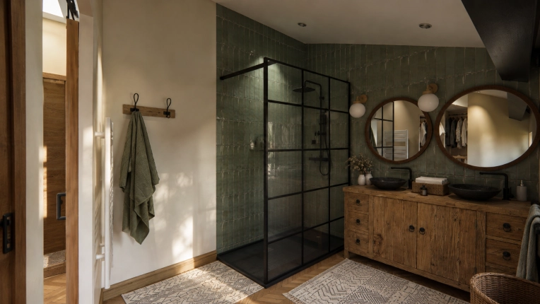 Bohemian, Bathroom, Plan, Renovation, Layout