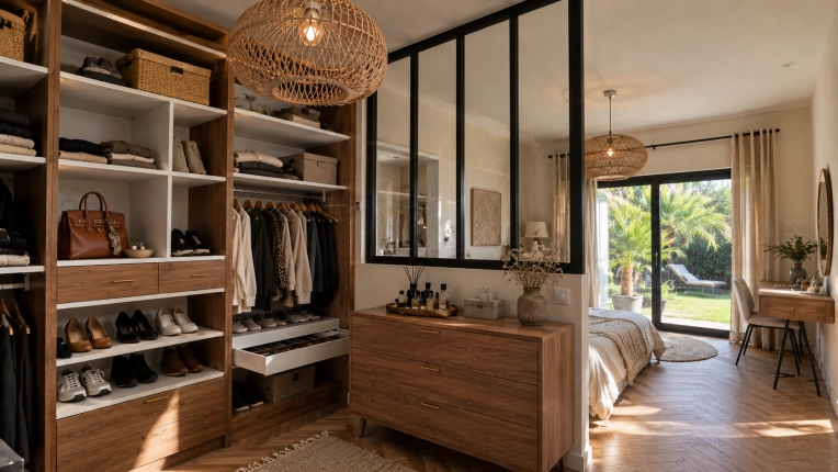 Chic, Dressing, 3D ambiance, Plan, Layout