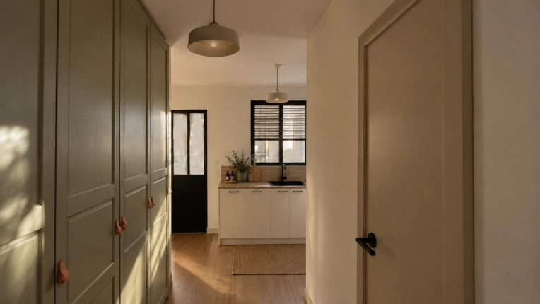 Scandinavian, Flats / Apartments, 3D ambiance, Plan, Renovation, Layout