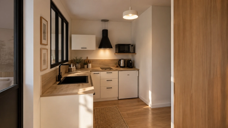 Scandinavian, Flats / Apartments, 3D ambiance, Plan, Renovation, Layout