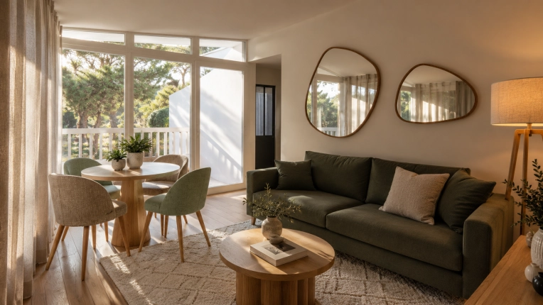 Scandinavian, Flats / Apartments, 3D ambiance, Plan, Renovation, Layout